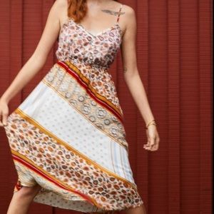 NWT Aerie Bohemian Printed Patchwork Midi Dress